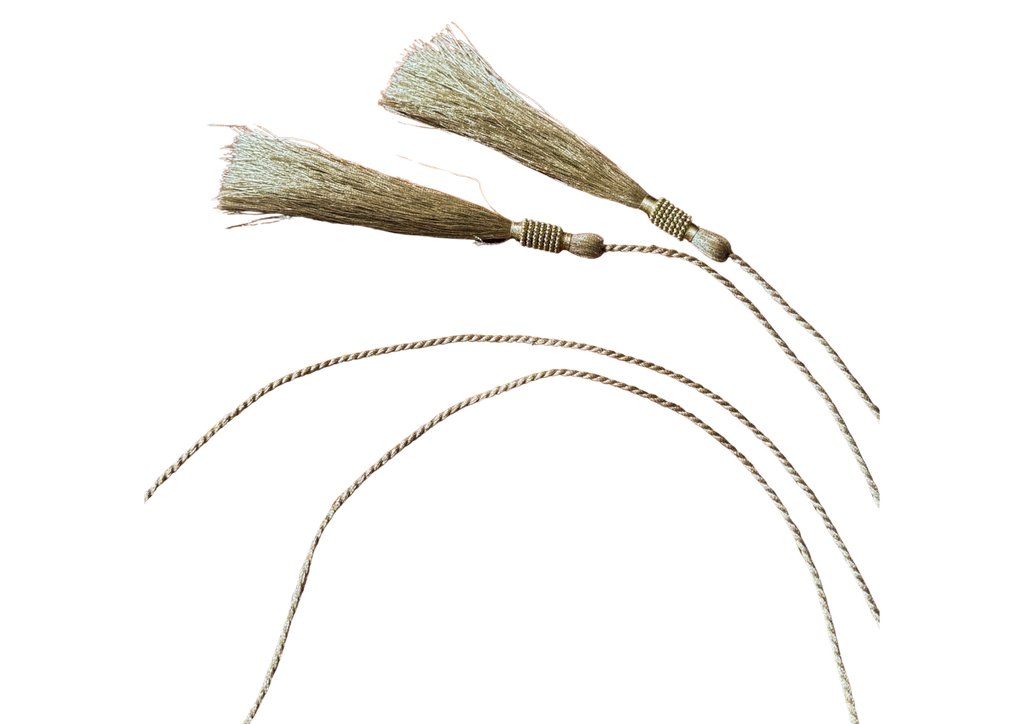 The Gladiola Belt - A Gold Embellished Embroidered Adjustable Belt with Tassel Ties